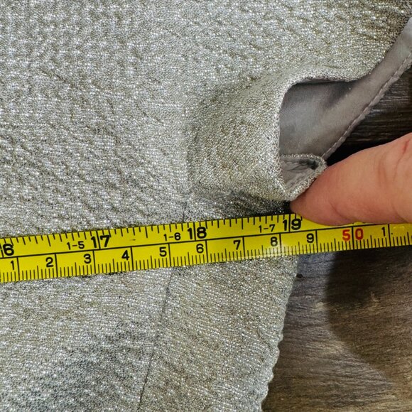 ESCADA Jacquard Metallic Sheath Dress Light Sand Shoulder Details SZ 40 /US 10 - Picture 10 of 14